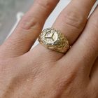 Image 8 of Gold ring with Mercedes logo