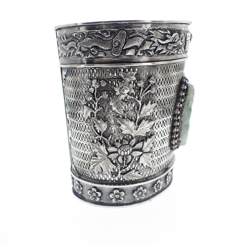 Image 6 of Silver wide Asian bracelet; Bohemian style | approx. Ø 62 mm