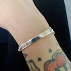 Image 2 of Silver bracelet with an engraved plate featuring 18K gold patches | 20 cm