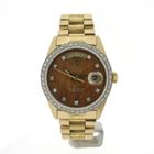 Image 1 of Rolex Day-Date 'Wood Dial' 18038; 18k gold men's watch with diamonds