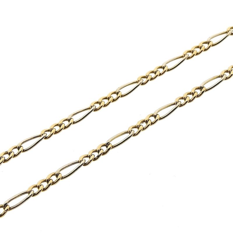 Image 6 of Two-tone gold Figaro link chain