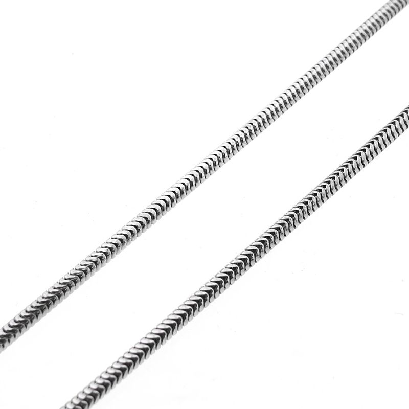 Image 6 of White gold snake link chain; 43 cm