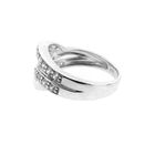 Image 6 of Wide silver crossover ring with zirconia