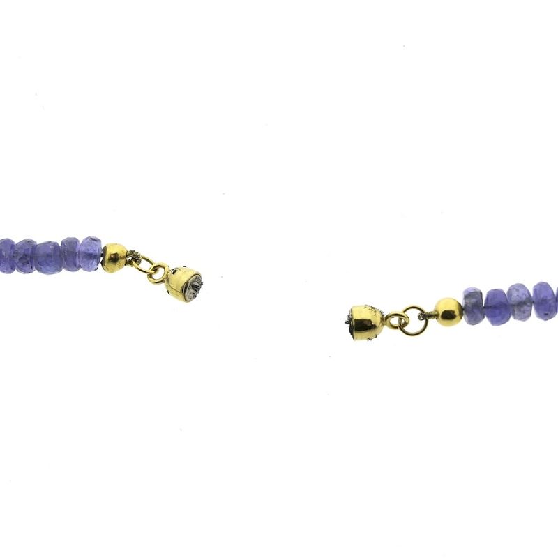 Image 5 of Amethyst bead necklace with gold clasp | 45 cm