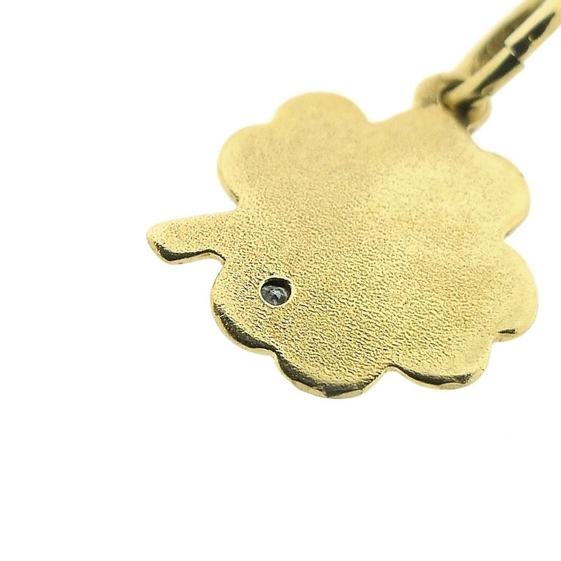 Image 5 of Gold pendant of a four-leaf clover with diamond | 0.005 ct.
