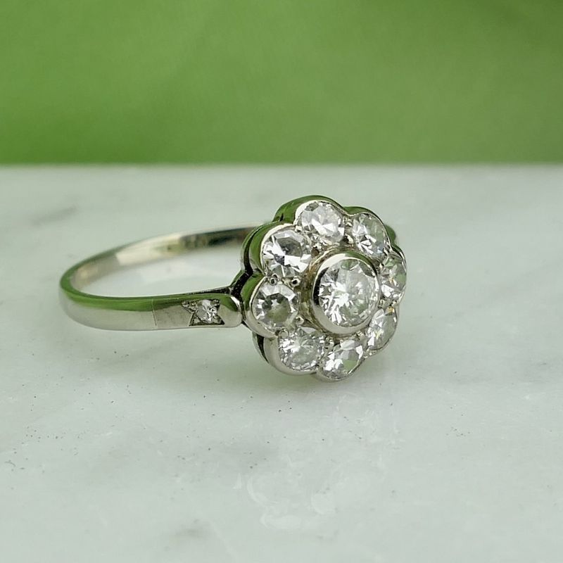 Image 2 of White gold entourage ring with diamond | 0.74 ct.