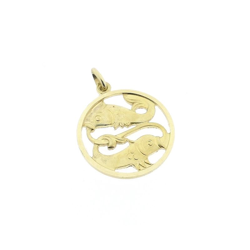Image 8 of Gold zodiac sign pendant; Pisces