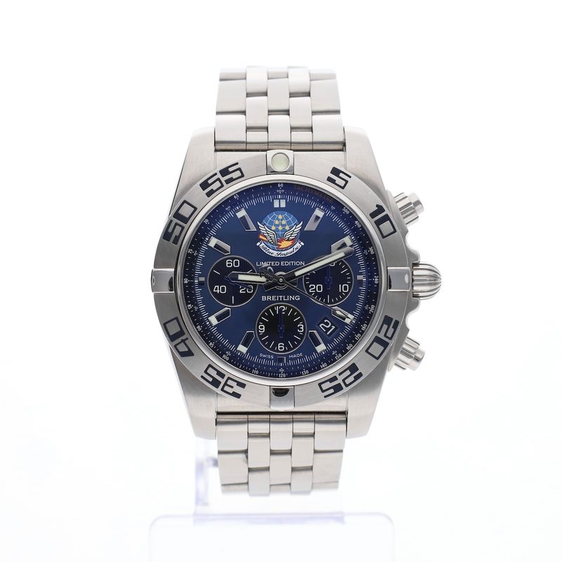 Image 22 of Breitling Chronomat 44 'Blue Impulse' Limited Edition AB01107E; Chronograph men's watch
