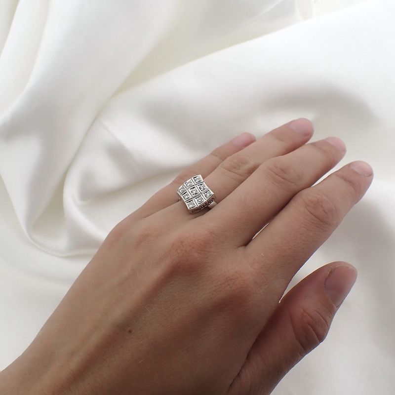 Image 7 of White gold ring with diamonds; LA DIVA