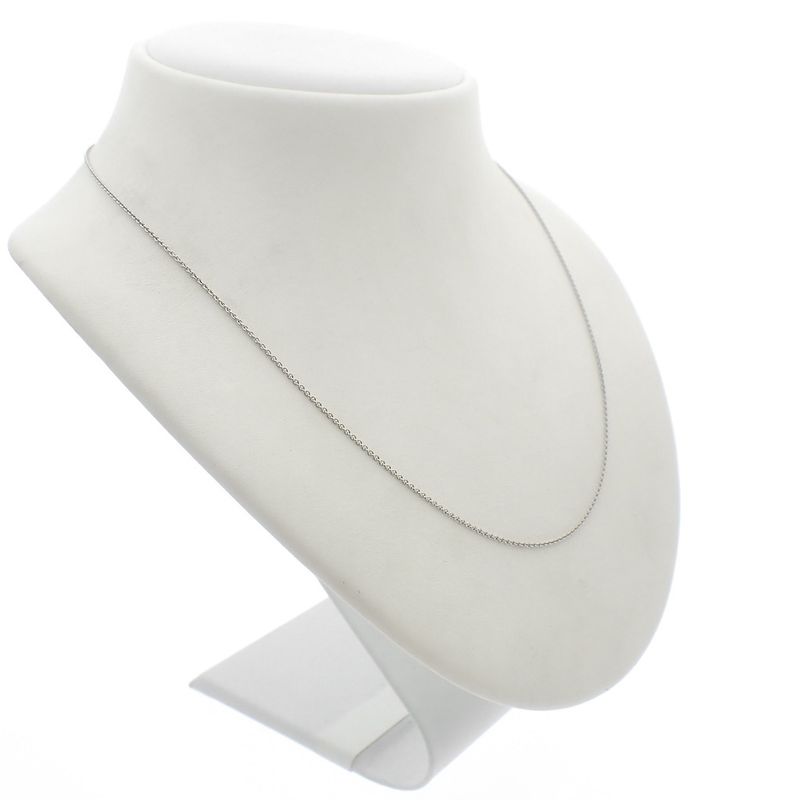 Image 3 of White gold thin anchor link necklace | 46 cm