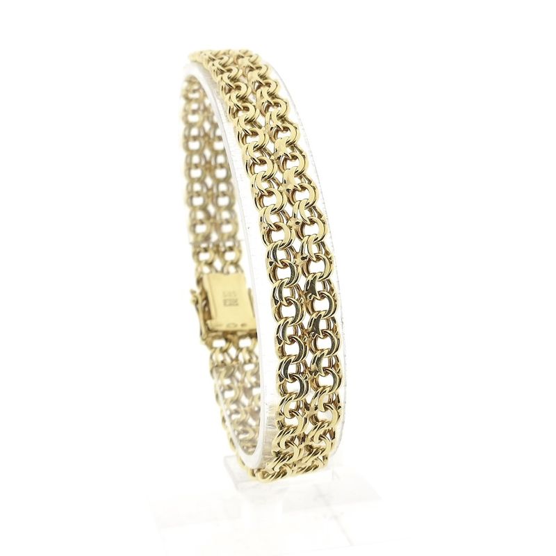 Image 1 of Gold double Prince of Wales link bracelet