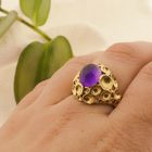 Image 4 of Gold cocktail ring with amethyst