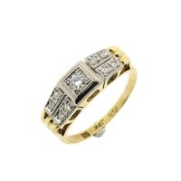 Gold Art Deco ring with diamond | 0.18 ct.