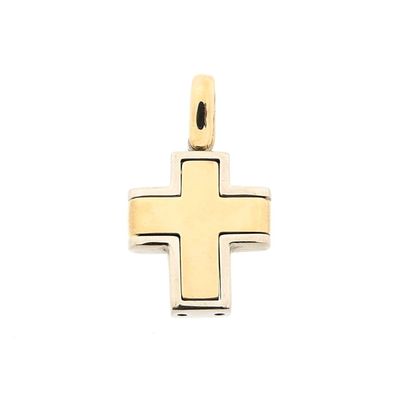 Bicolor Gold Cross Pendant Image 1 of Bicolor Gold Cross Pendant
