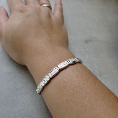 Image 2 of Silver matte link bracelet