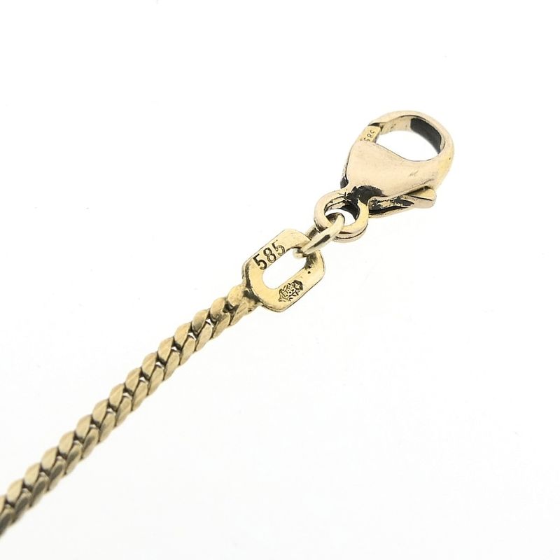 Image 9 of Gold flat cardano link chain with fixed pendant