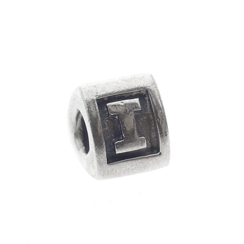 Image 1 of Pandora charm; Silver; Letter charm I