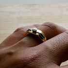 Afbeelding 10 van Bicolor gouden ring met diamant; 0,17 ct. 
