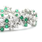 Image 49 of Exclusive white gold bracelet with emerald and diamond; 7.40 ct. + IGI Certificate
