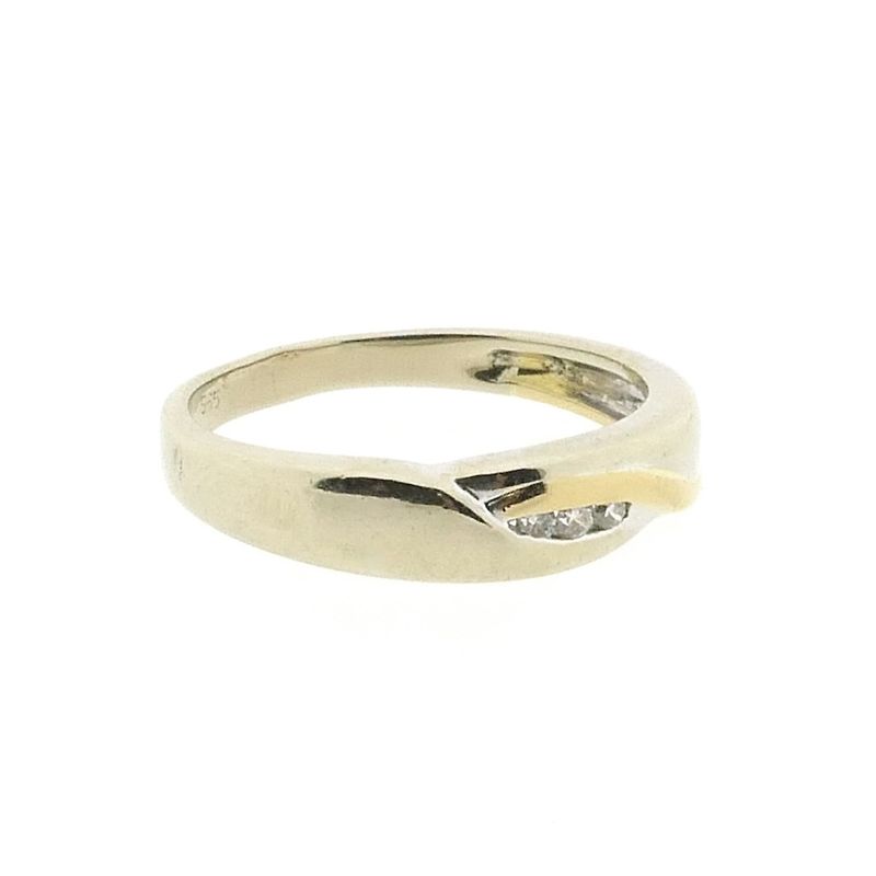 Image 7 of Two-tone gold ring with diamond | 0.015 ct.