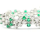 Image 50 of Exclusive white gold bracelet with emerald and diamond; 7.40 ct. + IGI Certificate
