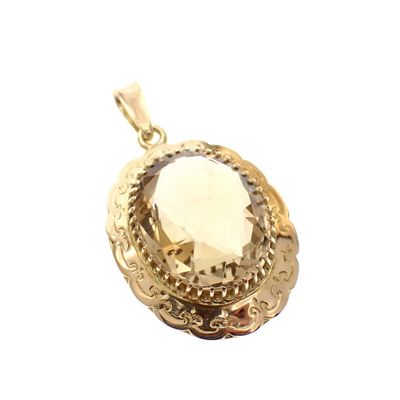 Image 2 of Vintage gold pendant with citrine