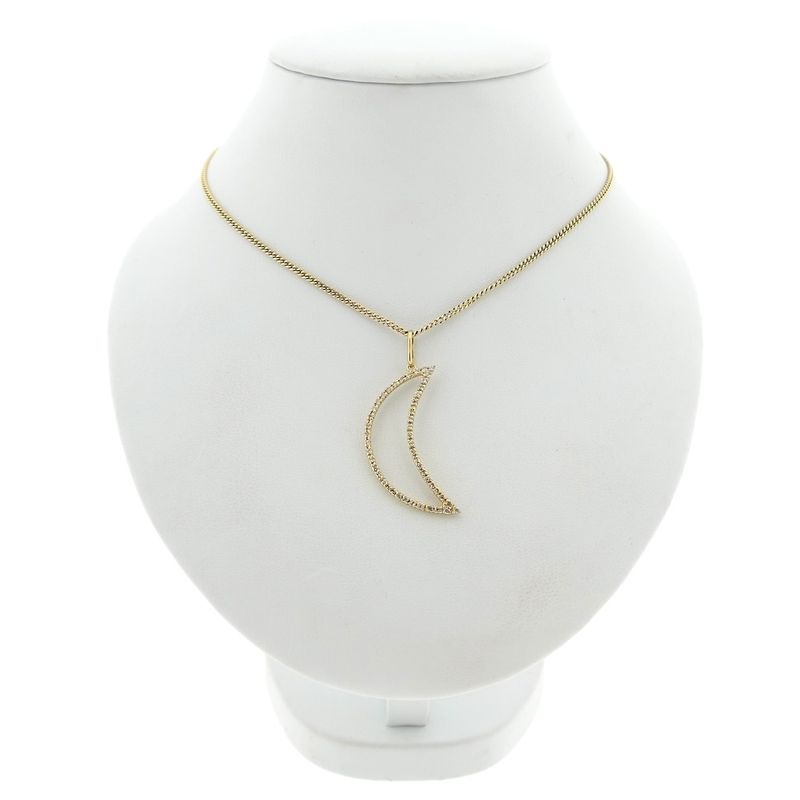 Image 7 of Gold pendant of a moon with zirconia