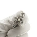 Image 8 of White gold Art Nouveau brooch set with pearl and diamond; 0.27 ct.