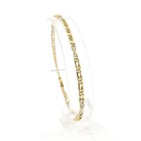 Two-tone gold navy link bracelet with diamonds