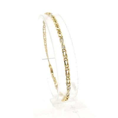 Image 1 of Two-tone gold navy link bracelet with diamonds