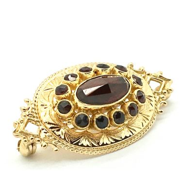 Image 2 of Antique gold brooch with garnet