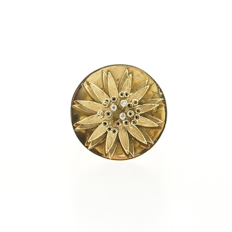Afbeelding 3 van Gouden statementring met diamanten; 0,03 ct.
