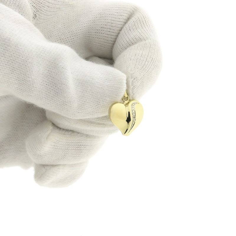 Image 12 of Gold heart pendant with diamond | 0.005 ct.