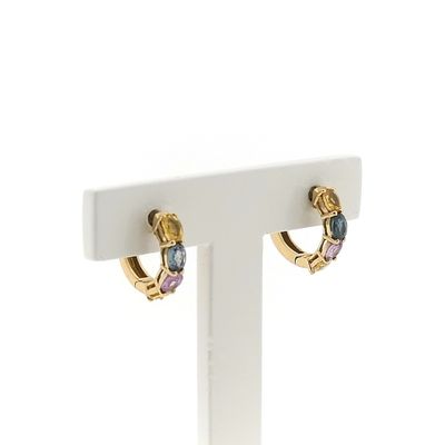 Gold stud earrings with colored sapphire Image 1 of Gold stud earrings with colored sapphire