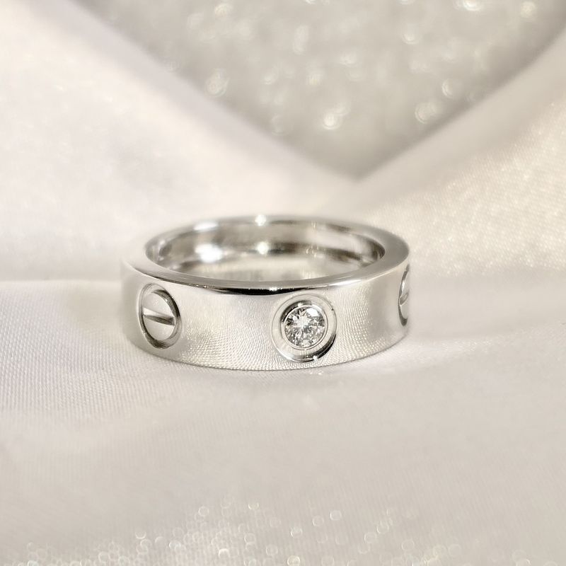 Image 9 of White gold LOVE ring set with diamond; Cartier