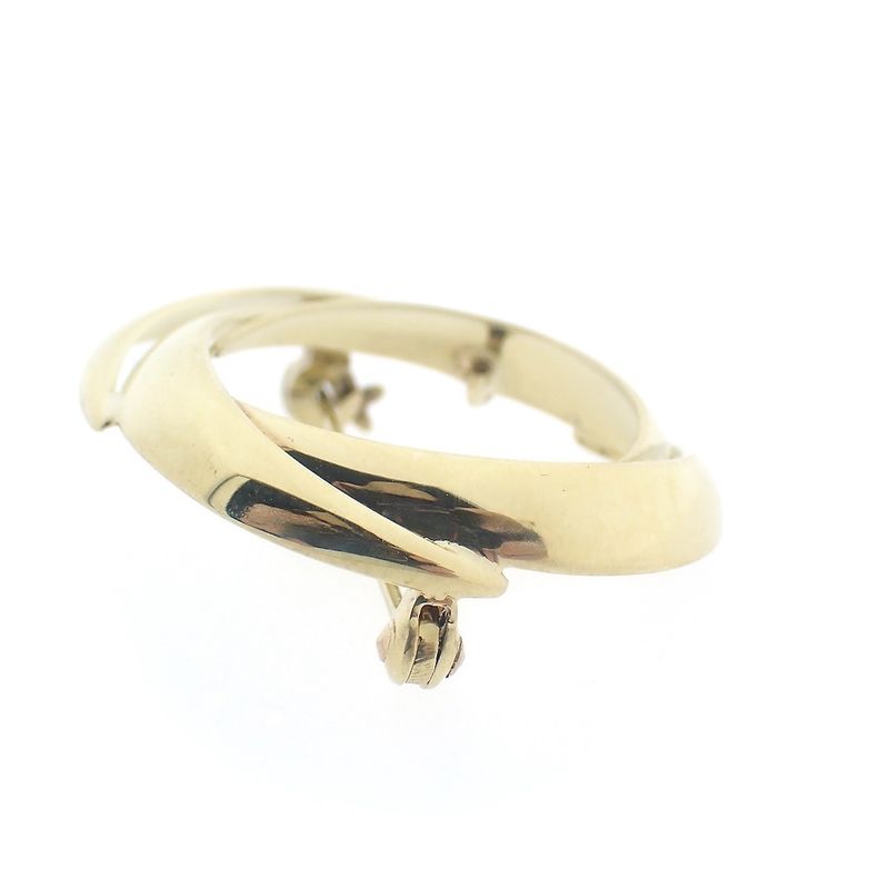 Image 3 of Vintage gold abstract brooch