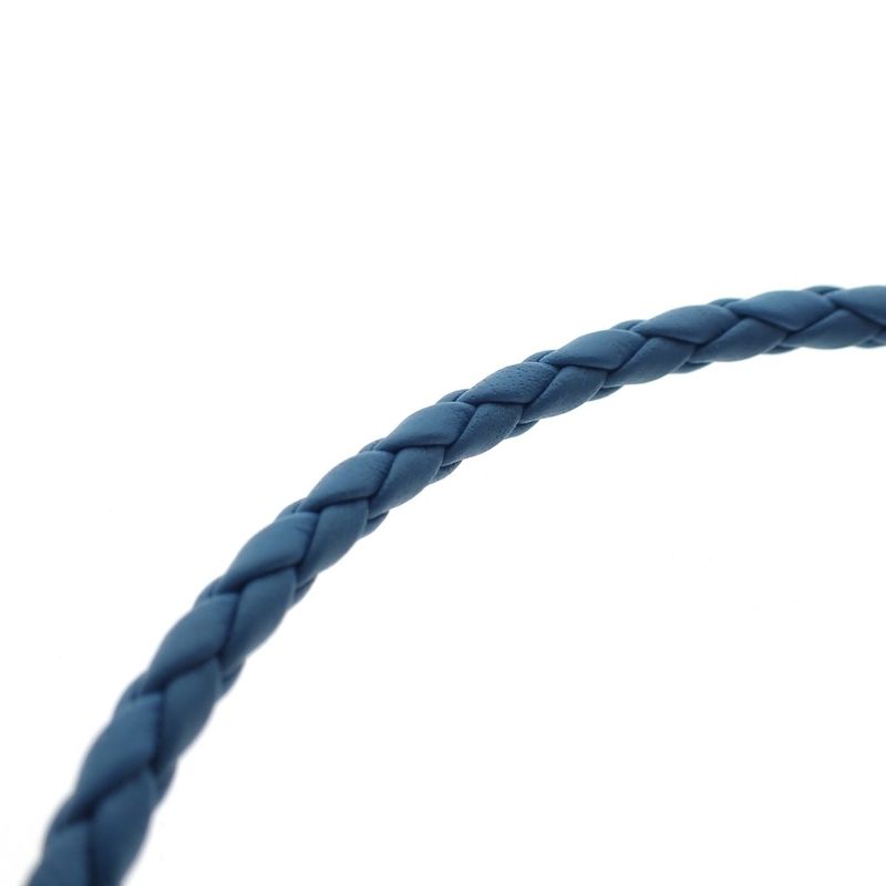 Image 4 of Pandora Moments turquoise braided leather bracelet with shell clasp; Silver; | 20 cm