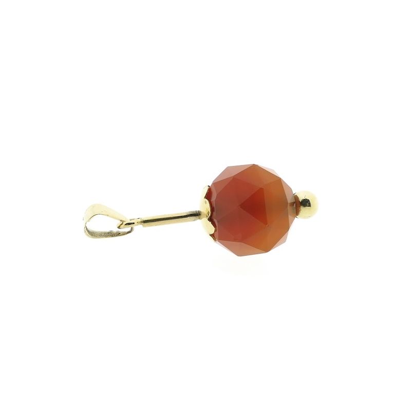Image 4 of Vintage gold bullet pendant with carnelian