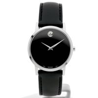 Movado Museum Classic; Steel women's watch with black dial; 0607583