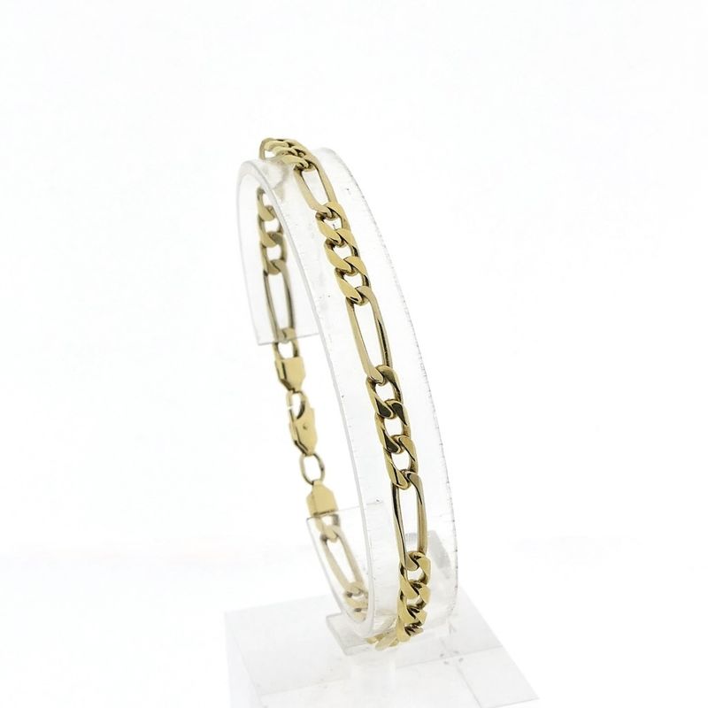 Image 1 of Gold Figaro link men's bracelet