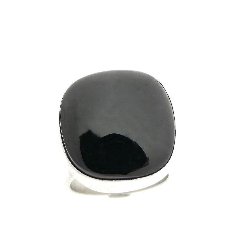 Image 4 of Silver robust ring with onyx