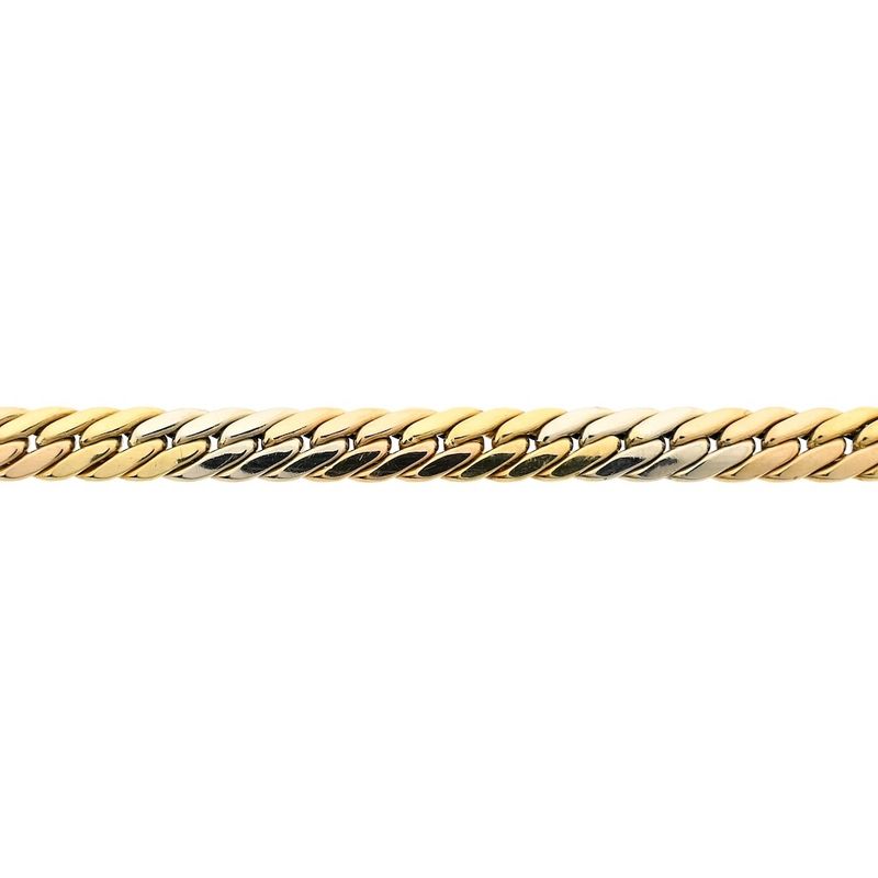Image 7 of Tricolor gold gourmet link bracelet