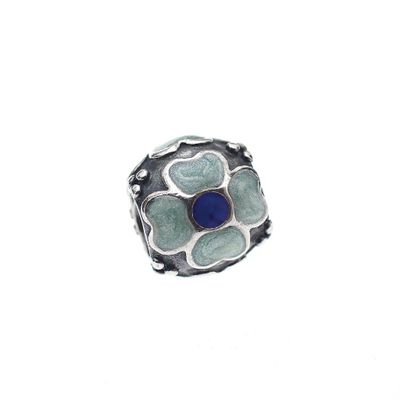 Image 1 of Pandora charm; Silver; Blue Daisy