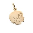 Image 1 of Gold pendant of a child's head; Girl