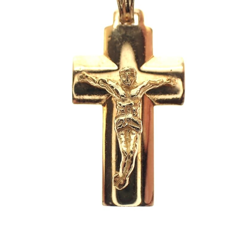 Image 3 of Vintage gold pendant of a cross with corpus