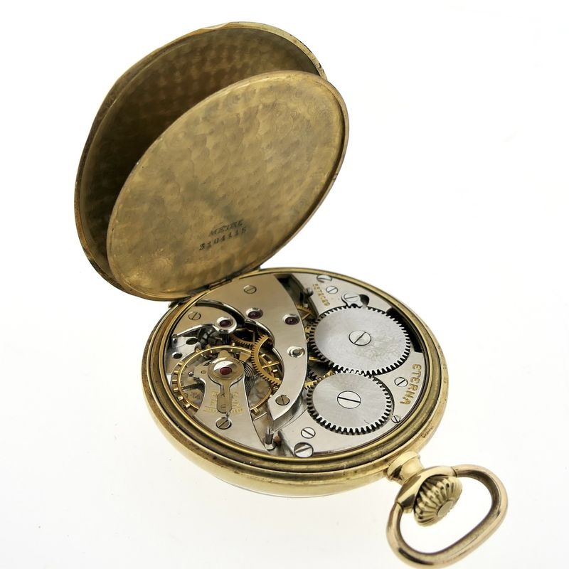 Image 6 of Eterna 14k gold pocket watch 1949; Royal Textile Factory C.T. Stork