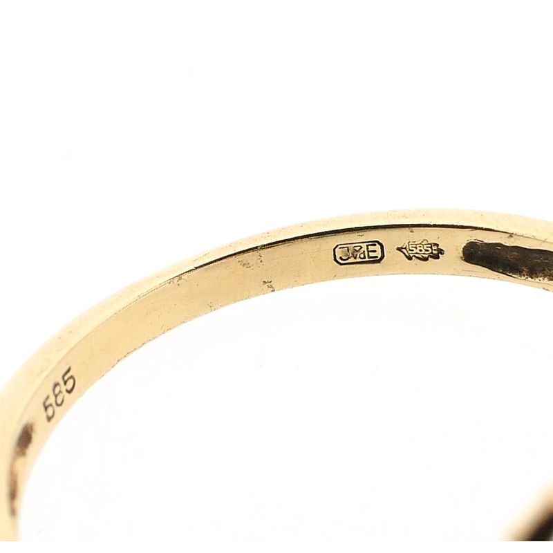 Afbeelding 9 van Gouden ring met saffier en diamant; 0,04 ct.