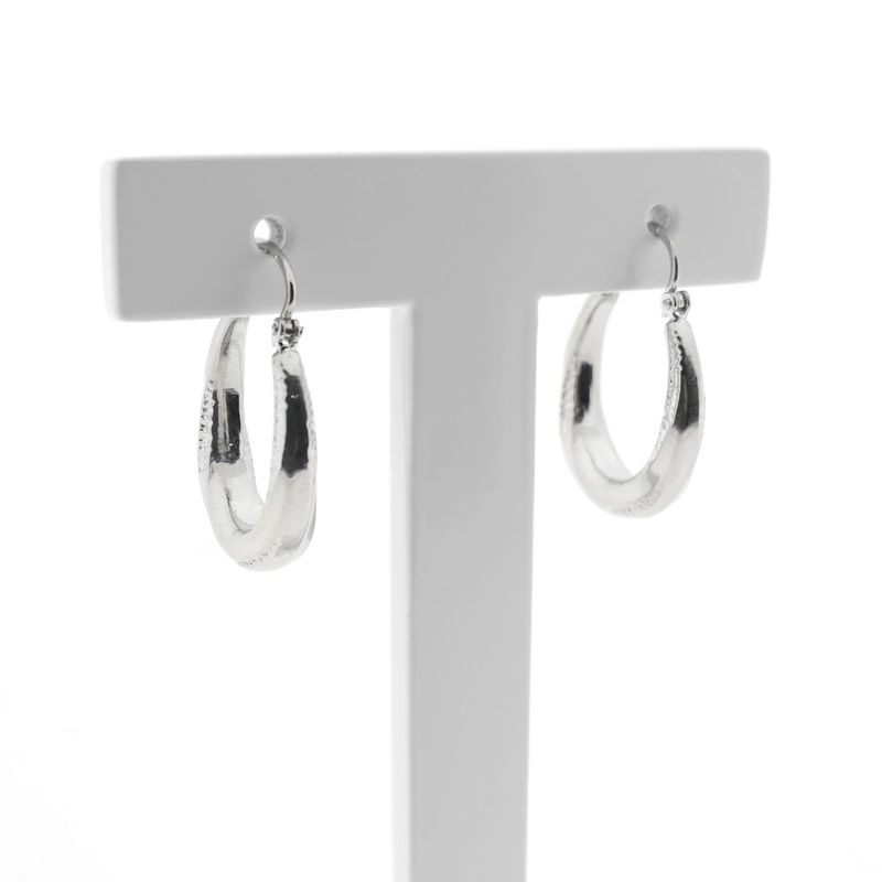 Image 3 of Vintage white gold hoop earrings
