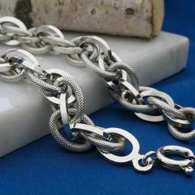 Image 2 of Silver Fantasy/Cable Chain Bracelet