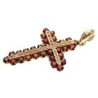 Image 4 of Gold pendant of the cross with garnet stones